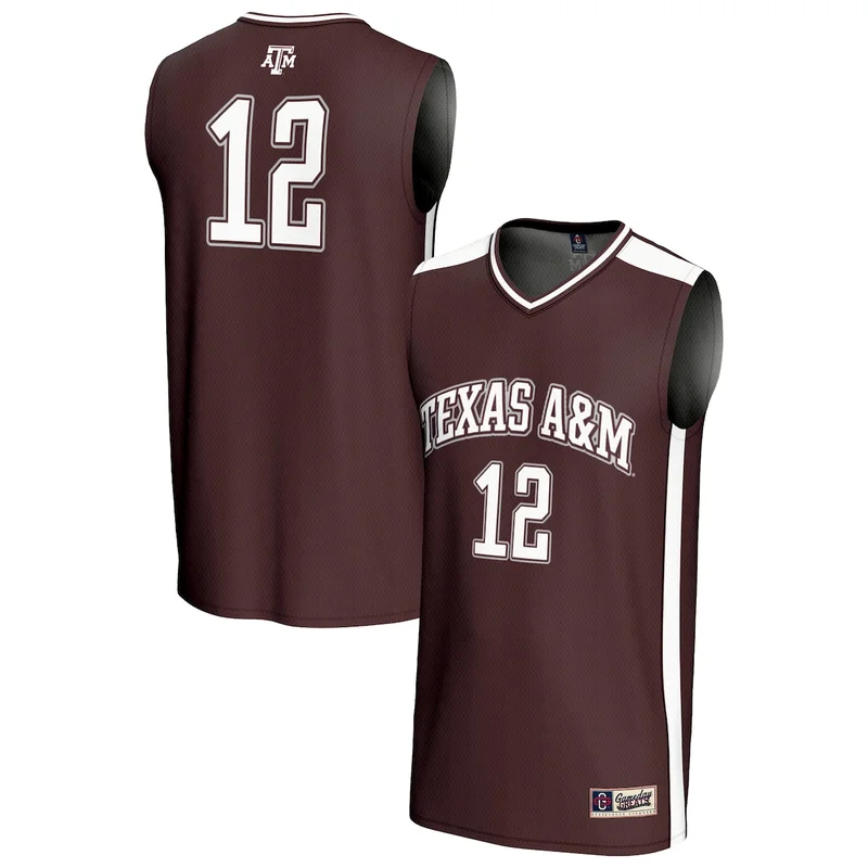 #12 Maroon Texas A&M Aggies Swingman Jersey Basketball - Image 3