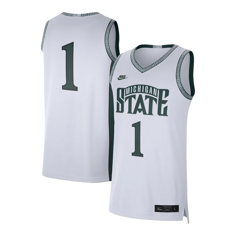 Mens Draymond Green White Michigan State Spartans Performance Basketball Jersey - Image 3