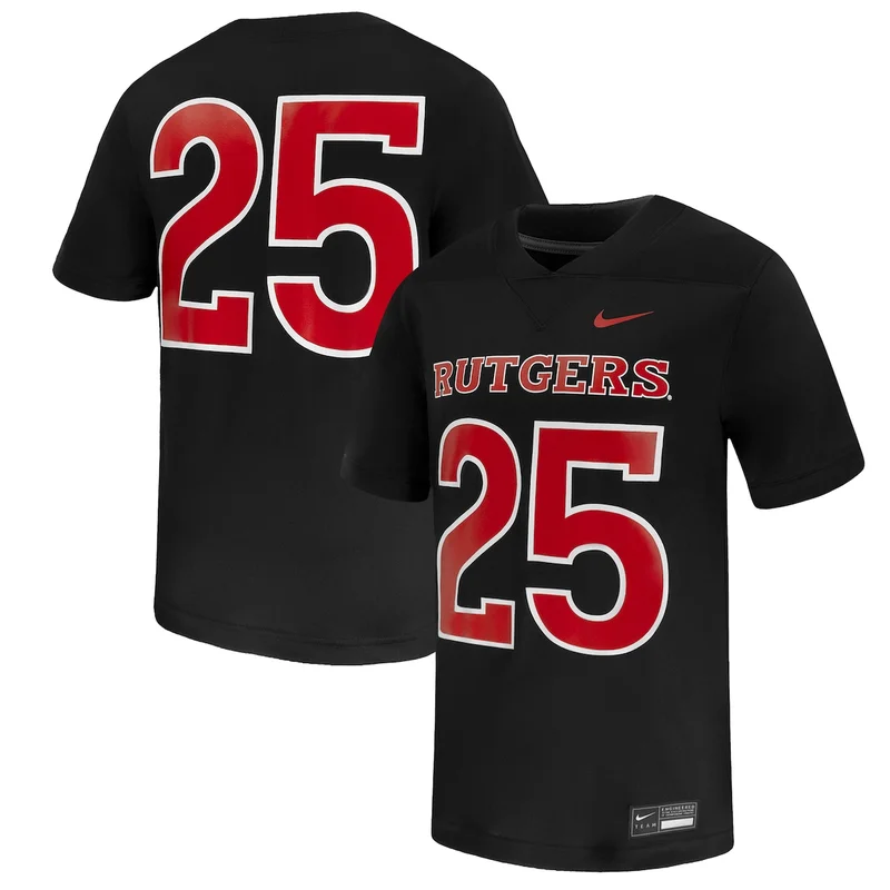 #25 Black Rutgers Scarlet Knights Untouchable Game Football Jersey 