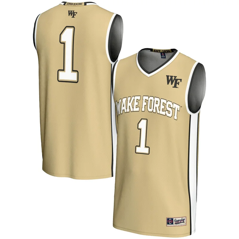 #1 Gold Wake Forest Demon Deacons Lightweight Basketball Jersey GameDay Greats - Image 2