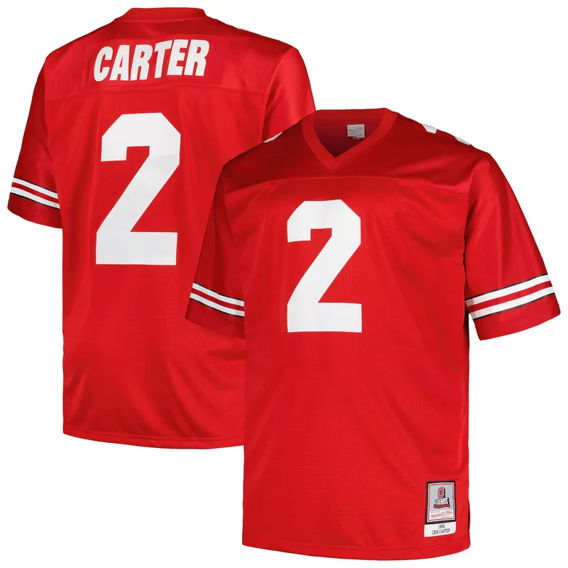 Cris Carter Scarlet Ohio State Buckeyes Big & Tall Legacy Football Jersey 
