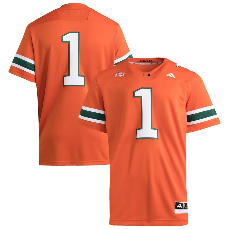 #1 White Miami Hurricanes Premier Football Jersey - Image 5