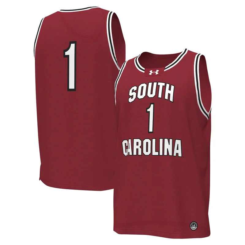 Under Armour #1 Garnet South Carolina Gamecocks Basketball Jersey - Image 4