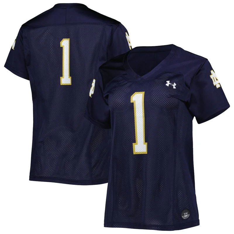 Under Armour #1 White Notre Dame Fighting Irish Football Jersey - Image 3