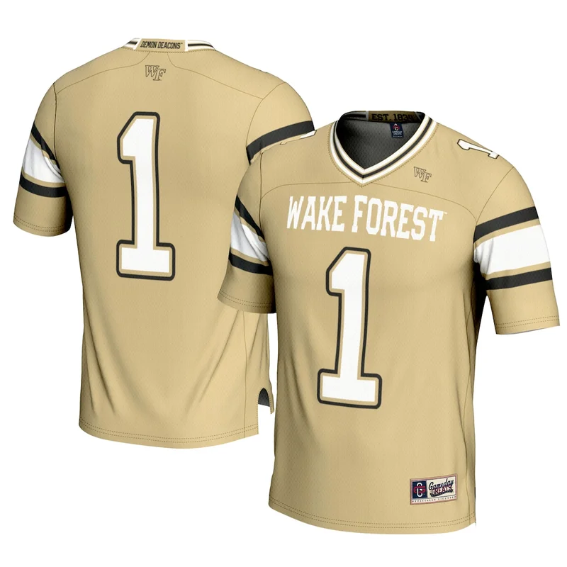 Garb #1 Black Wake Forest Demon Deacons Football Jersey - Image 3