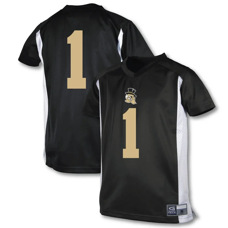 Garb #1 Black Wake Forest Demon Deacons Football Jersey 