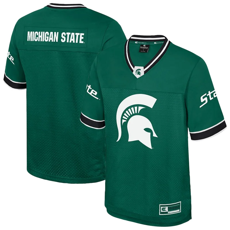 #1 Black Michigan State Spartans Untouchable Game Football Jersey - Image 4