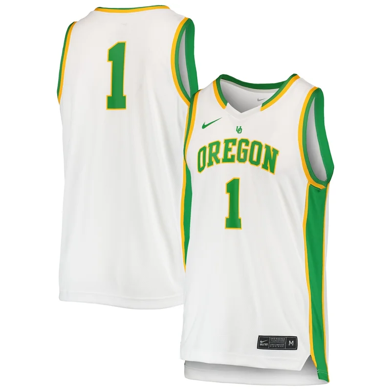#1 Gray/Black Oregon Ducks Limited Basketball Jersey - Image 2