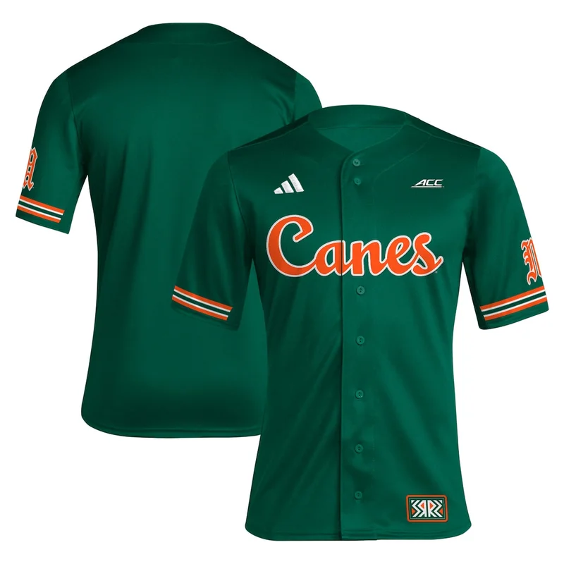 Green Miami Hurricanes Reverse Retro Baseball Jersey 