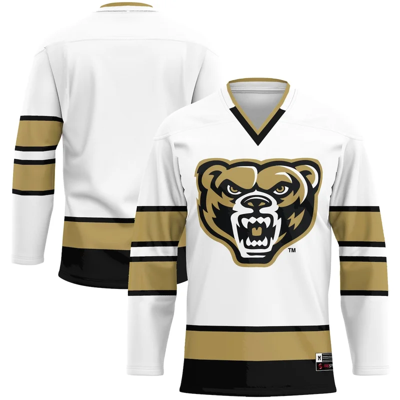 White Oakland Golden Grizzlies Hockey Jersey GameDay Greats 