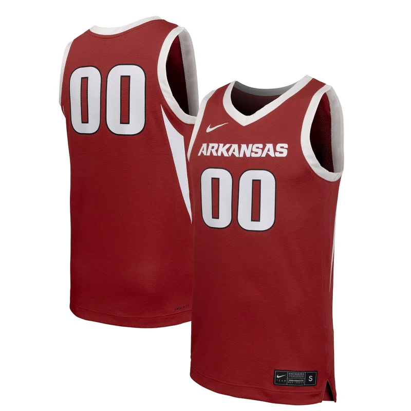 #1 Crimson Arkansas Razorbacks Jersey Basketball - Image 2