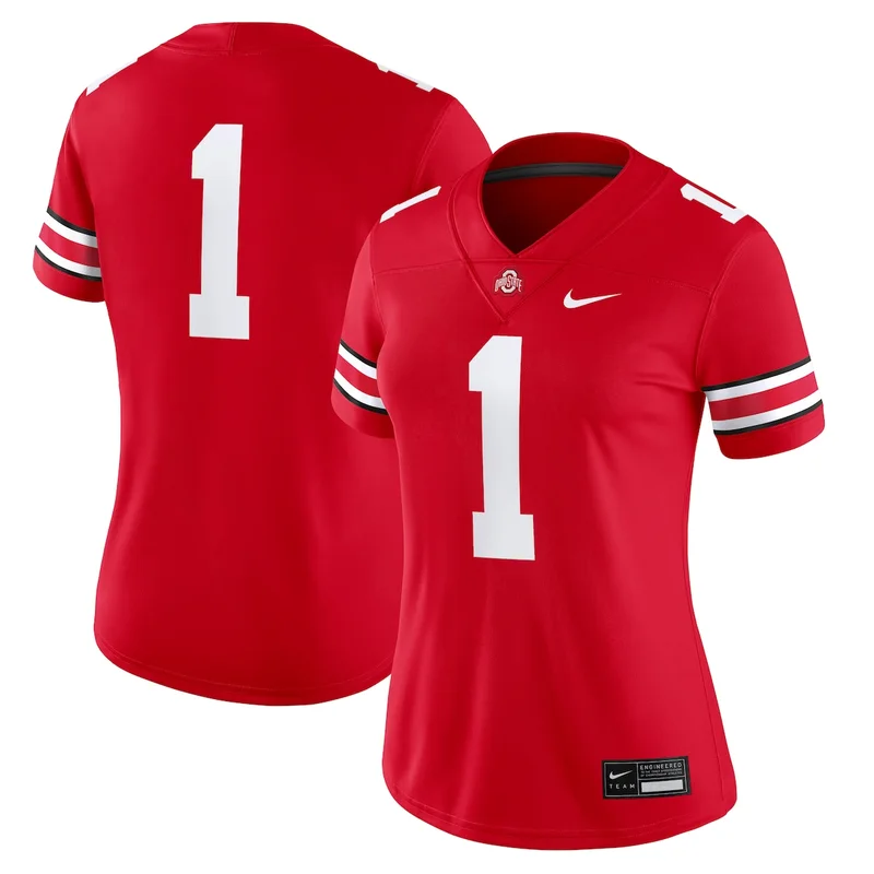 #1 Scarlet Ohio State Buckeyes Team Football Jersey - Image 5