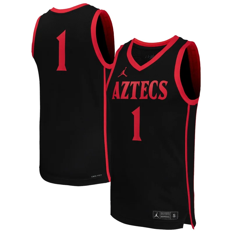 Jordan Brand #1 Black San Diego State Aztecs Basketball Jersey 