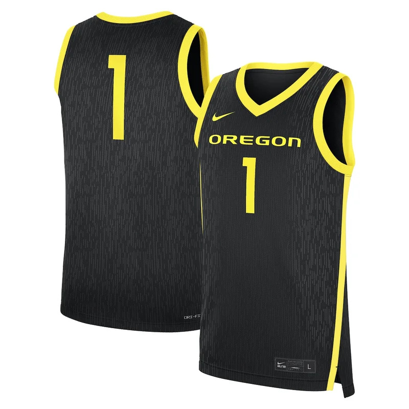 #21 Black Oregon Ducks Team Basketball Jersey - Image 5