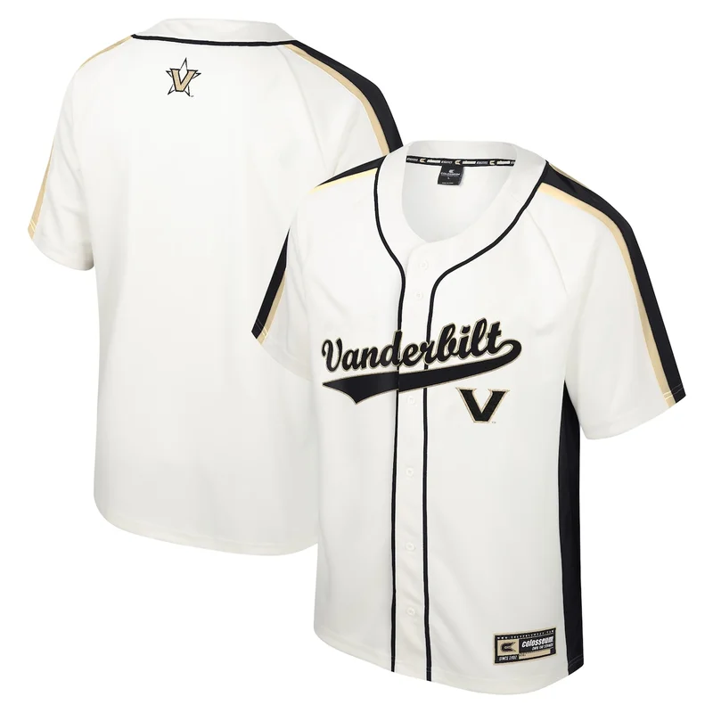 Charcoal Vanderbilt Commodores Full-Button Baseball Jersey - Image 2