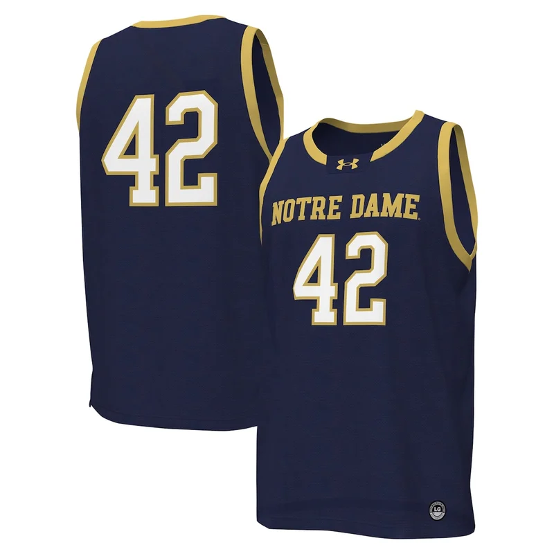 Under Armour #42 Navy Notre Dame Fighting Irish Basketball Jersey 