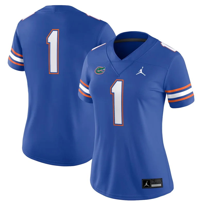 Jordan Brand #1 Royal Florida Gators Game Football Jersey 