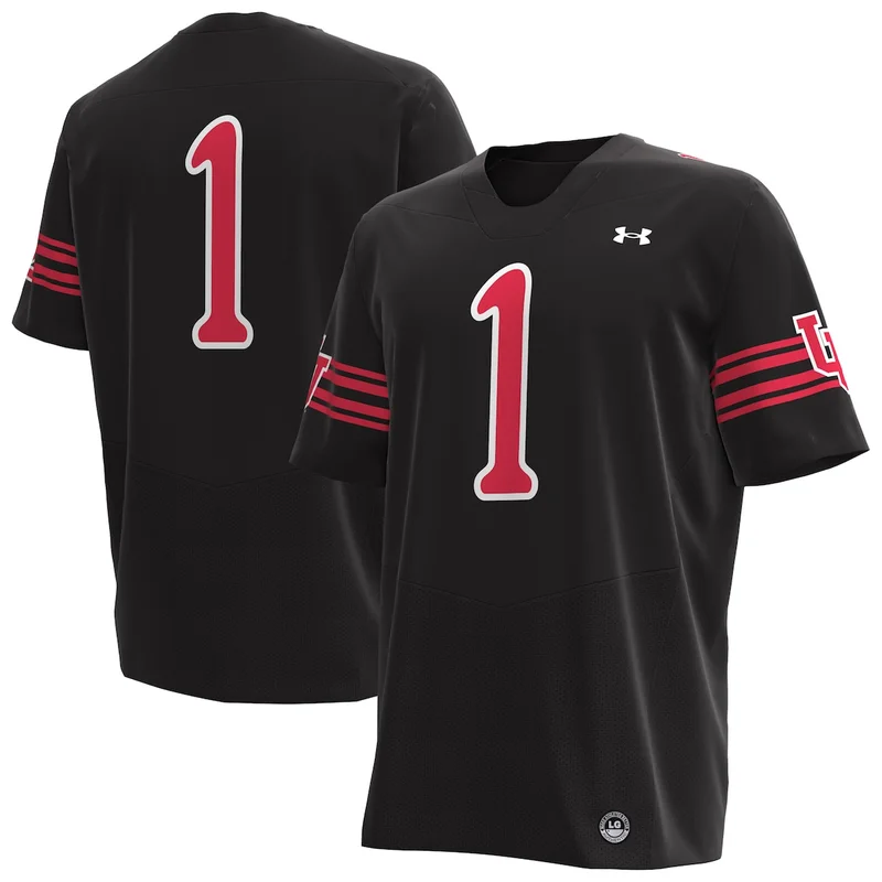 Under Armour #1 Black Utah Utes Football Jersey 