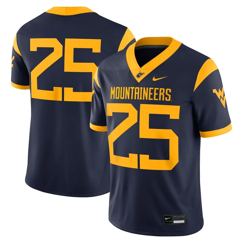 Gold West Virginia Mountaineers Football Jersey Alternate Game - Image 4