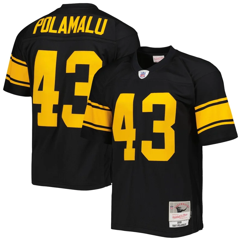 Pittsburgh Steelers Troy Polamalu Black 2005 Gridiron Classics Retired Player Legacy Jersey - Image 5