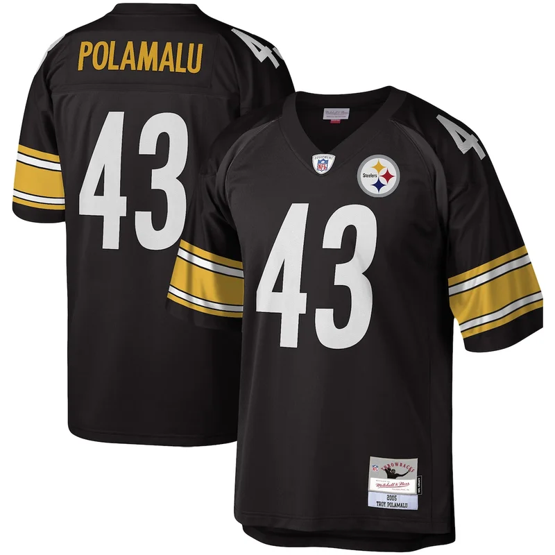 Pittsburgh Steelers Troy Polamalu Black 2005 Gridiron Classics Retired Player Legacy Jersey - Image 4