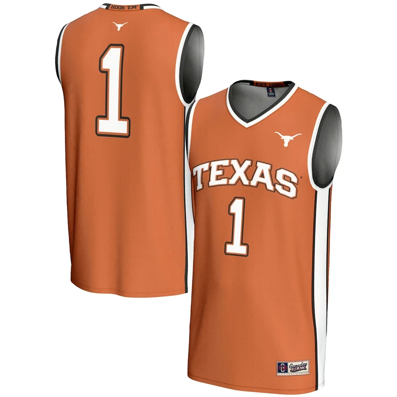 #1 Texas Orange Texas Longhorns Lightweight Collegiate Basketball Jersey GameDay Greats 