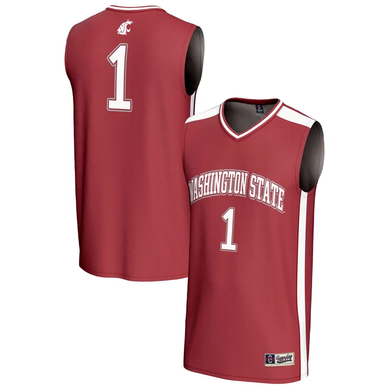 Unisex #1 Crimson Washington State Cougars Lightweight Collegiate Basketball Jersey GameDay Greats 