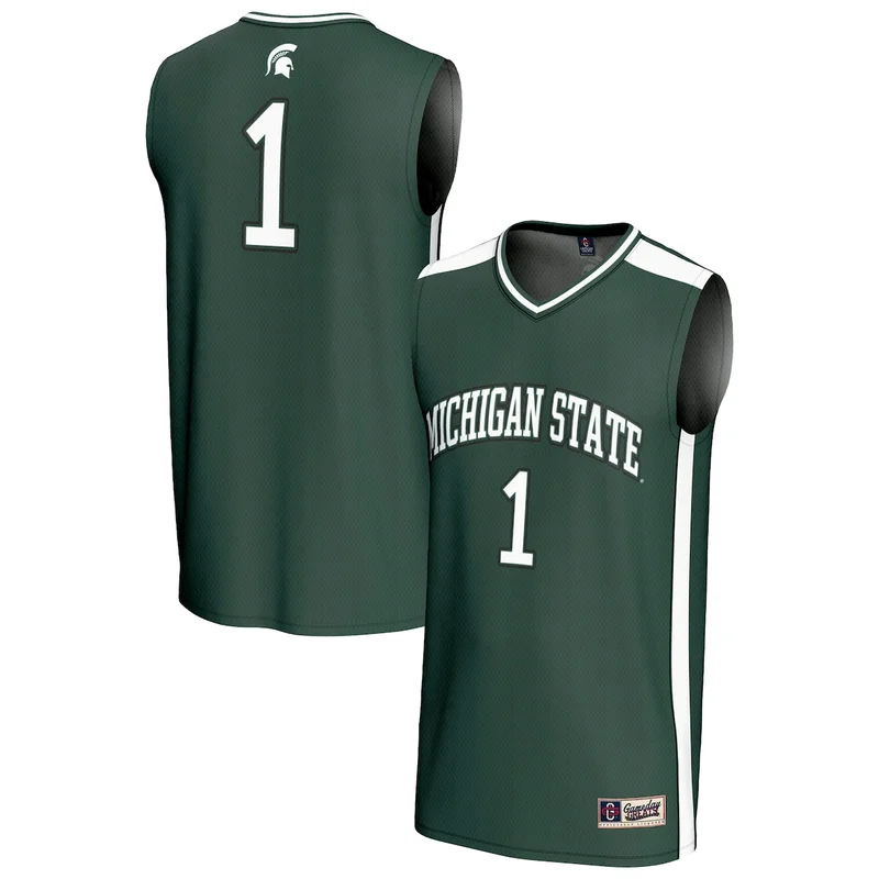 #1 Green Michigan State Spartans Lightweight Collegiate Basketball Jersey GameDay Greats 