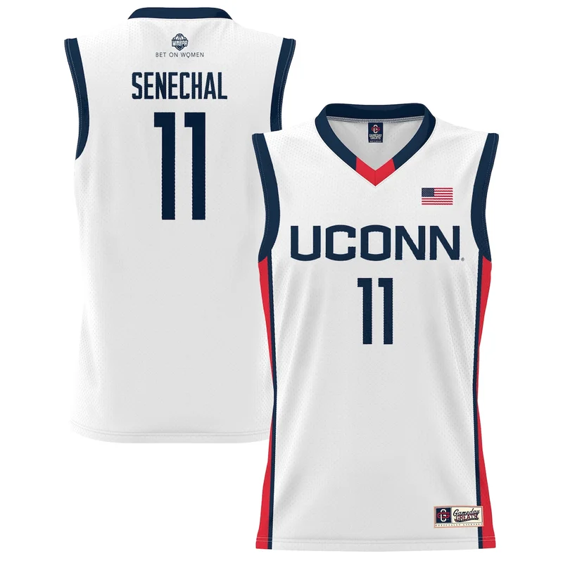 Lou Lopez-Senechal White UConn Huskies Lightweight Basketball Alumni Jersey GameDay Greats 