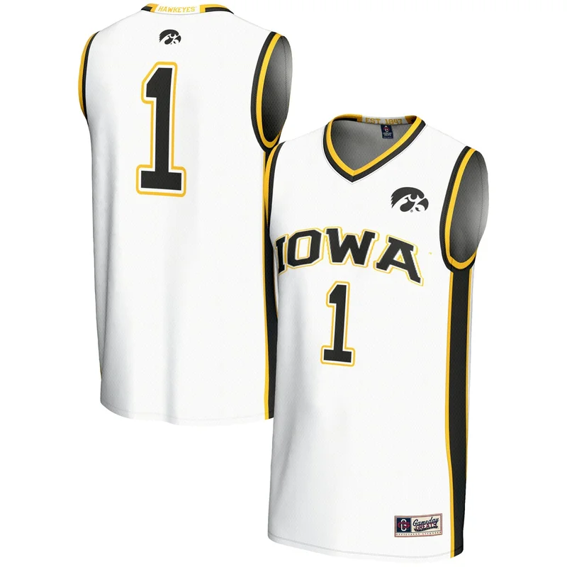 #1 White Iowa Hawkeyes Lightweight Basketball Jersey GameDay Greats 