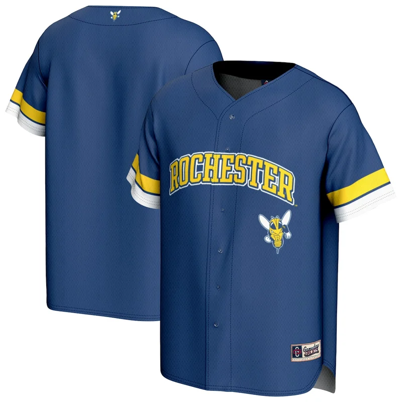 Blue Rochester Yellow Jackets Baseball Jersey GameDay Greats 