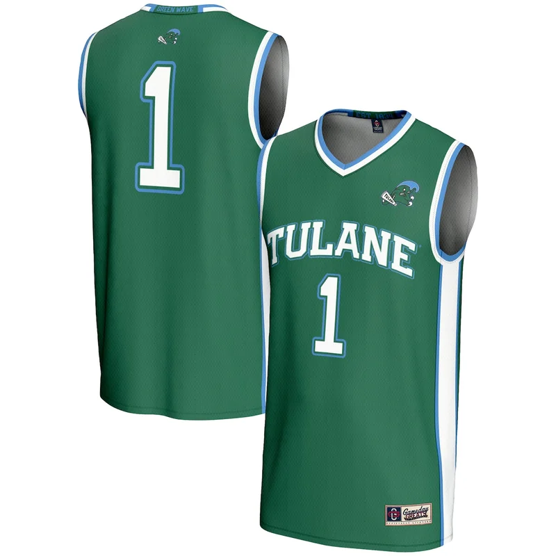 Male #1 White Tulane Green Wave Lightweight Basketball Jersey GameDay Greats - Image 3