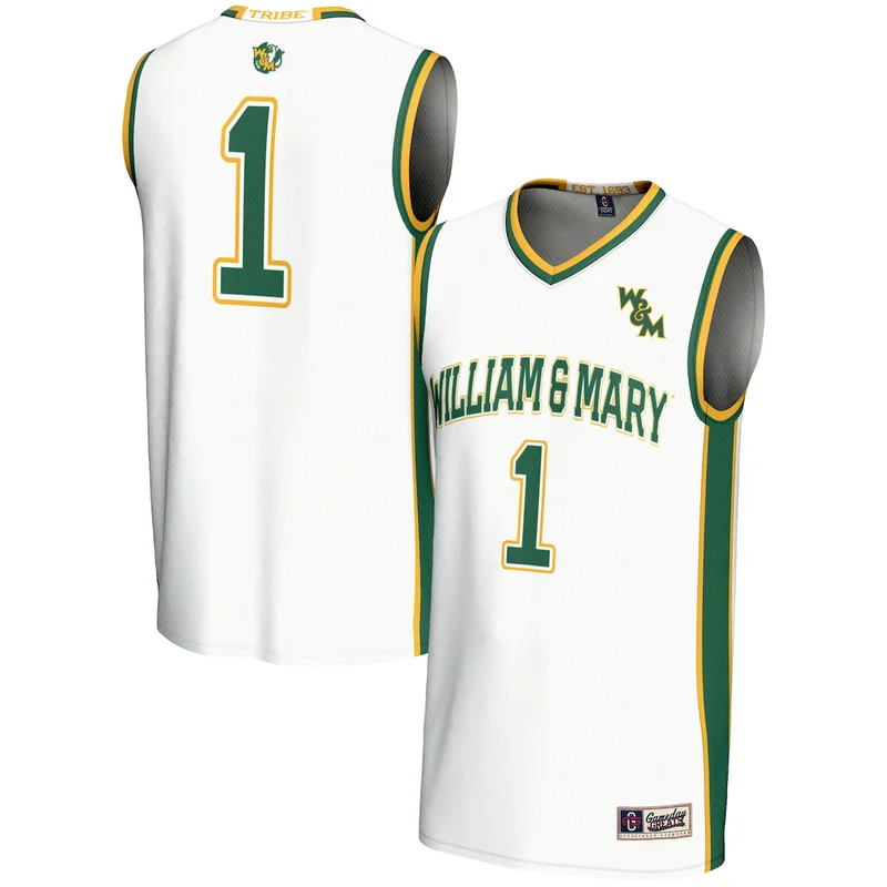 #1 White William & Mary Tribe Lightweight Basketball Jersey GameDay Greats 