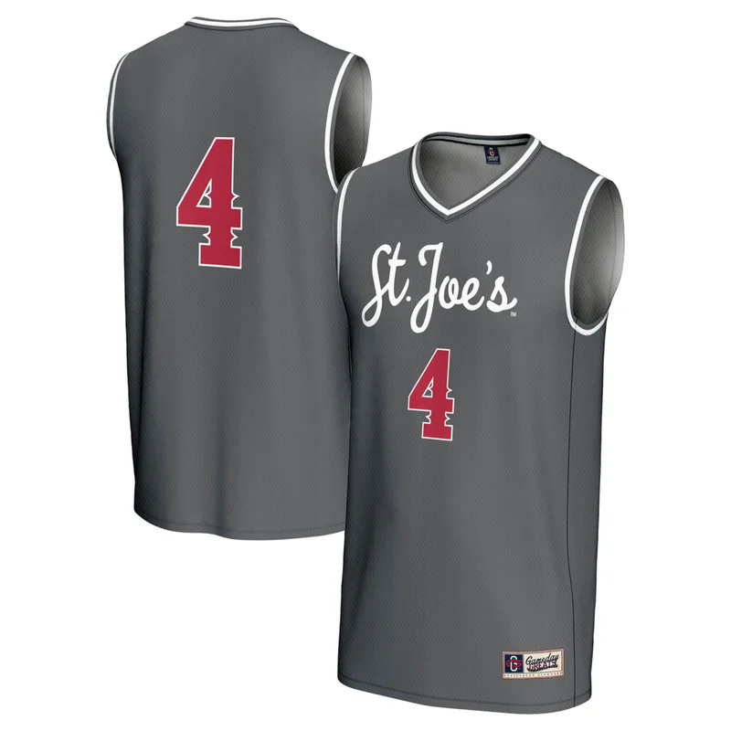 #4 Gray Saint Josephs Hawks Lightweight Basketball Jersey GameDay Greats 