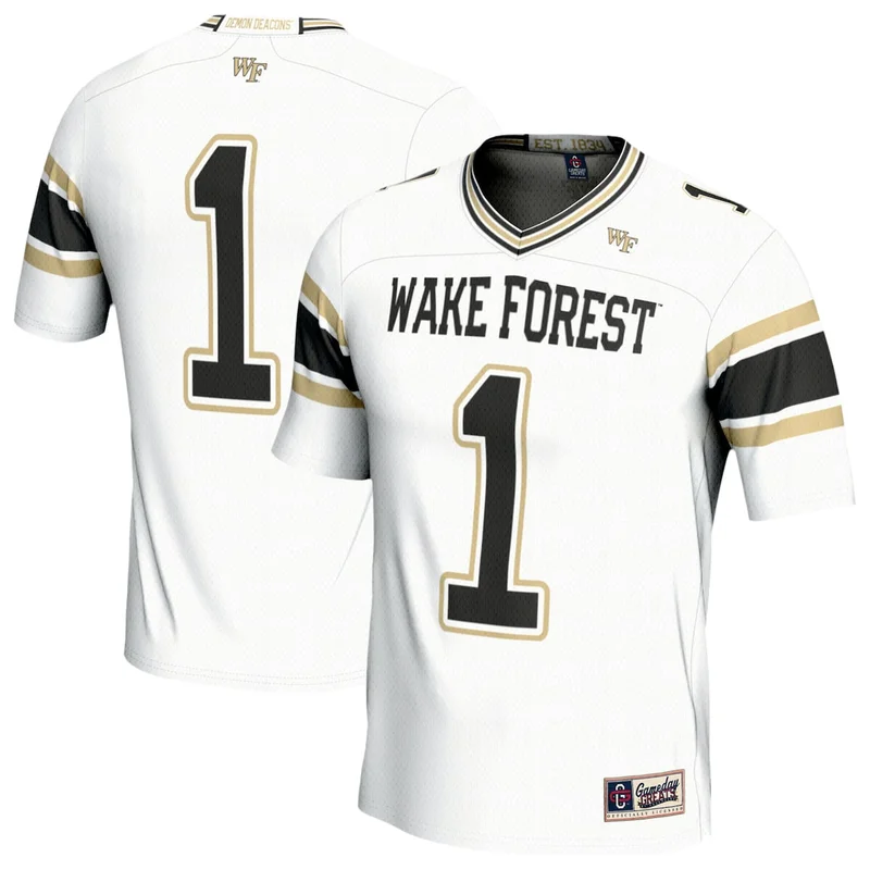 Garb #1 Black Wake Forest Demon Deacons Football Jersey - Image 4