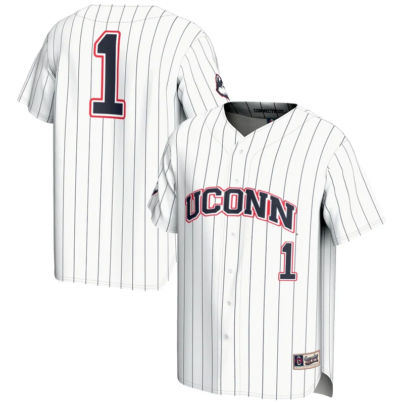 #1 White UConn Huskies Lightweight Baseball Jersey GameDay Greats 