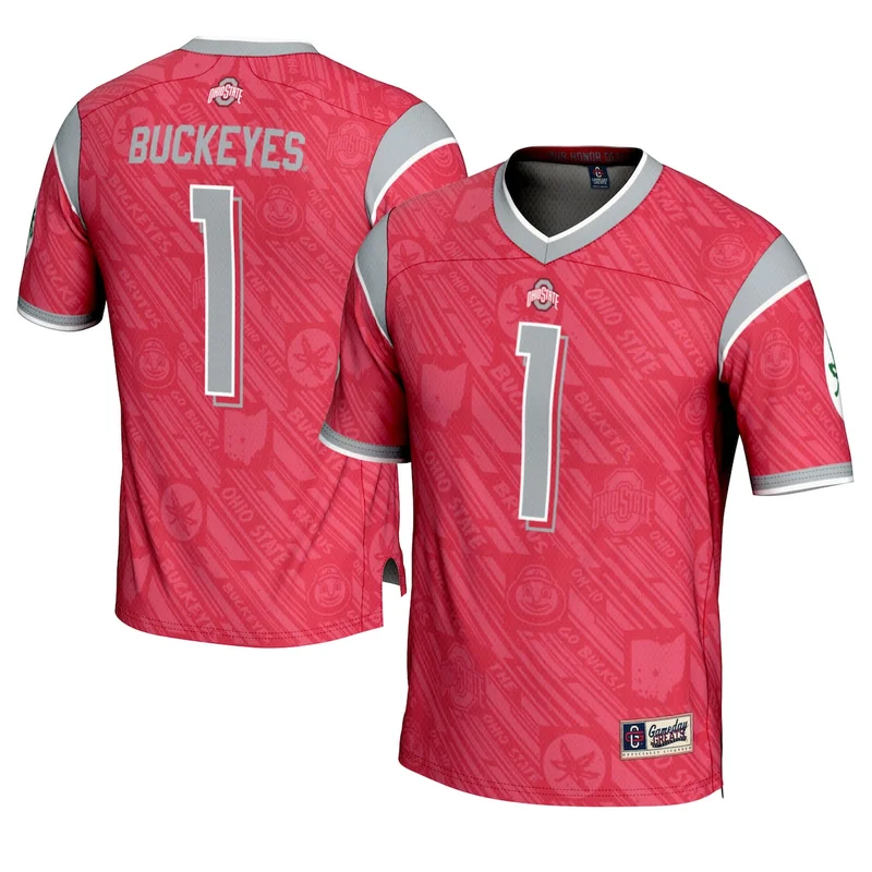 Scarlet Ohio State Buckeyes Spirit Football Jersey GameDay Greats - Image 3