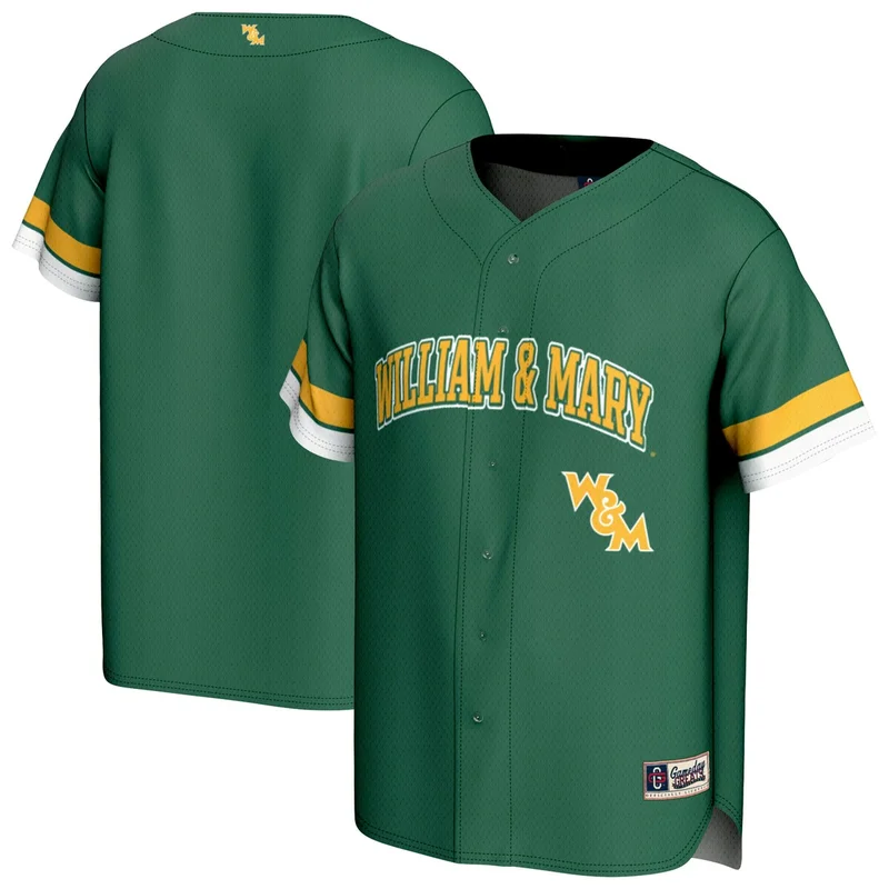 Green William & Mary Tribe Baseball Jersey GameDay Greats 