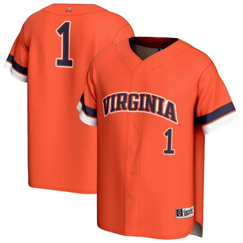 #1 Orange Virginia Cavaliers Lightweight Collegiate Baseball Jersey GameDay Greats 
