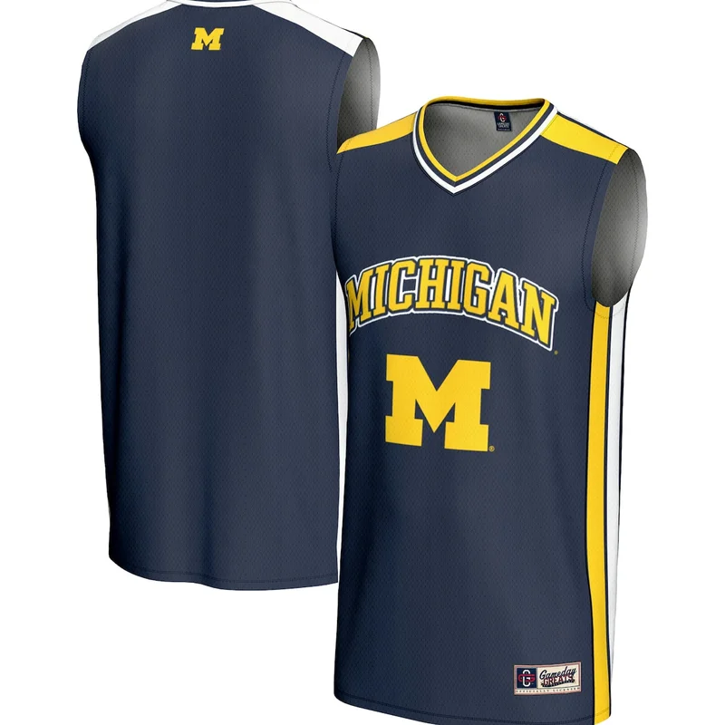 Navy Michigan Wolverines Spirit Basketball Jersey GameDay Greats 