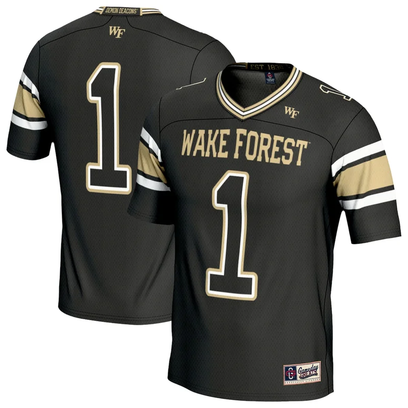 Unisex #1 Black Wake Forest Demon Deacons Lightweight Football Jersey GameDay Greats 