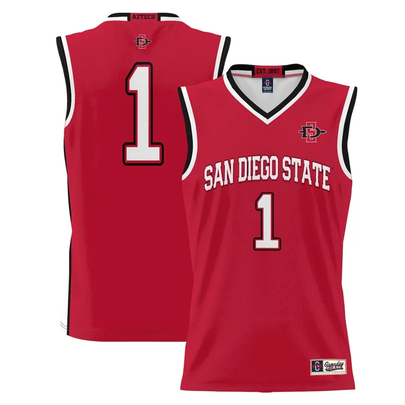 Scarlet #1 San Diego State Aztecs Lightweight Basketball Jersey GameDay Greats 