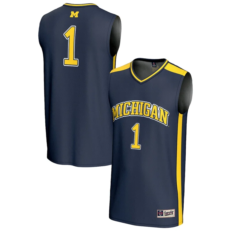 Navy Michigan Wolverines Spirit Basketball Jersey GameDay Greats - Image 2