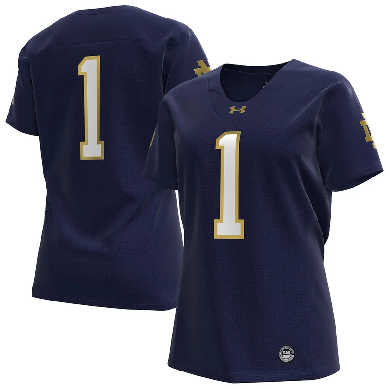 Under Armour #1 White Notre Dame Fighting Irish Football Jersey - Image 4