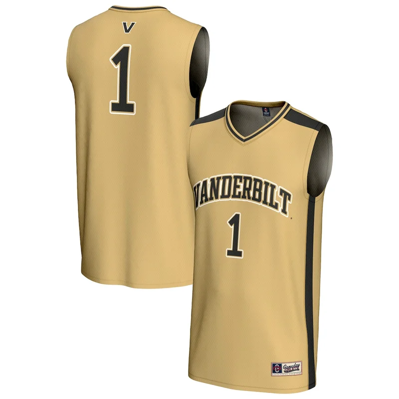 Unisex #1 Gold Vanderbilt Commodores Lightweight Collegiate Basketball Jersey GameDay Greats 
