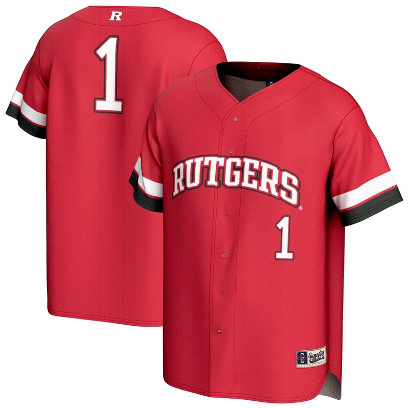 Unisex #1 Scarlet Rutgers Scarlet Knights Lightweight Collegiate Baseball Jersey GameDay Greats 