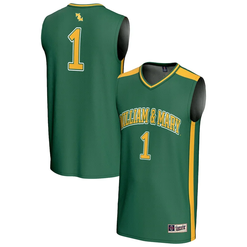 #1 Green William & Mary Tribe Lightweight Collegiate Basketball Jersey GameDay Greats 