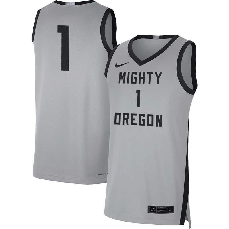 #1 Gray/Black Oregon Ducks Limited Basketball Jersey 