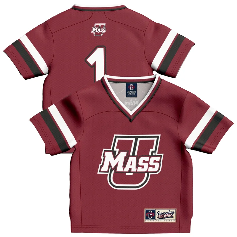 #1 Maroon UMass Minutemen Lightweight Collegiate Football Jersey GameDay Greats - Image 2