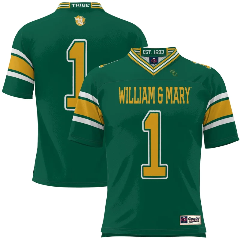 #1 Green William & Mary Tribe Football Jersey GameDay Greats 
